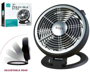 7” Folding Desk Fan, Portable, Wall Mounted, Electric Powered, Eco-Friendly