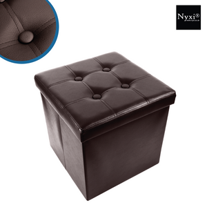 Faux Leather Folding Storage Box Ottoman Seat Stool Storage Boxes Home Footstool