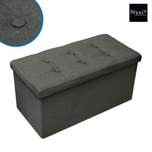 Folding Storage Ottoman Seat Stool Storage Boxes Home Chair Footstool Bench Grey