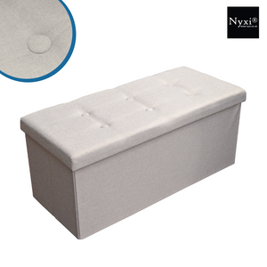 Folding Storage Ottoman Seat Stool Storage Boxes Home Chair Footstool Bench Grey