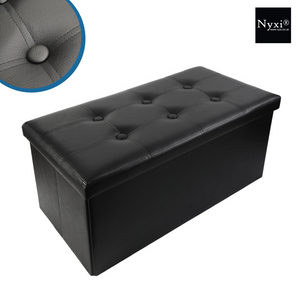 Faux Leather Folding Storage Box Ottoman Seat Stool Storage Boxes Home Footstool