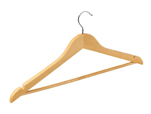 2 - 300 Wooden Coat Hangers Suit Trouser Garments Clothes Coat Hanger Bar NEW